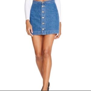 AMERICAN APPAREL Denim Button Mini Skirt